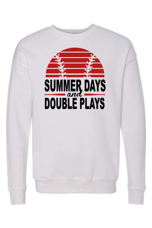 Summer Days & Double Plays Baseball Crewneck Sweatshirt