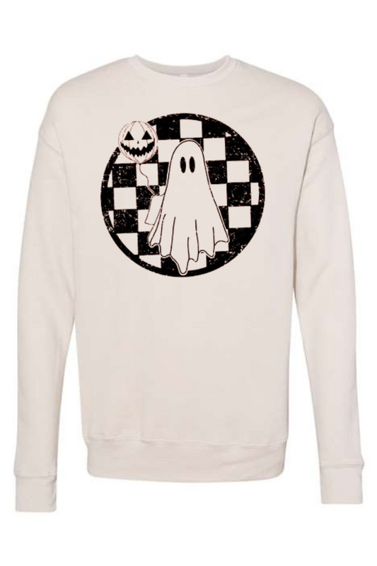 Checkered Ghost Crewneck Sweatshirt